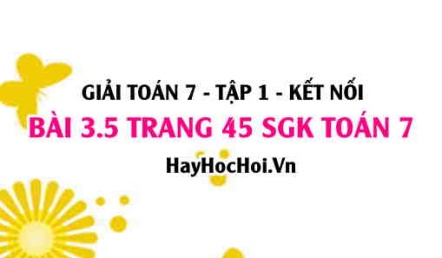 Giải bài 3.5 trang 45 Toán 7 Tập 1 SGK Kết nối tri thức